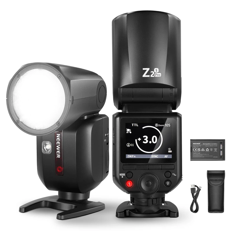 NEEWER Z2PRO-S 2.4G TTL 76Ws Round Head Flash Compatible with Sony Camera
