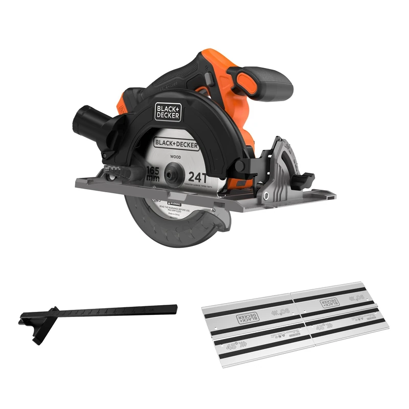 BLACK+DECKER Brushless Cordless Circular Saw, Tool Only Without Battery, Electric Circular Saw with 165mm Blade, Guide Rail & Rip Fence, BLCCS78NAZ-XJ