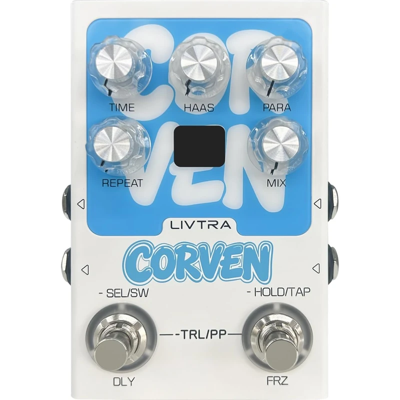 LIVTRA CORVEN Stereo Delay Guitar Pedal, 9 Modes, USB-C