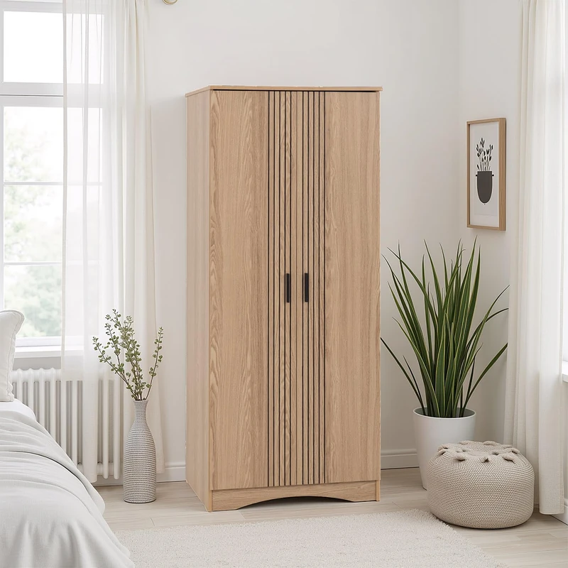 Seconique Tessa 2 Door Wardrobe in Natural Oak Effect