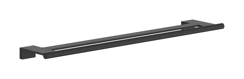 hansgrohe AddStoris S - double towel rail, towel holder for wall mounting, concealed fastening, bathroom accessories, matt black, 41763670