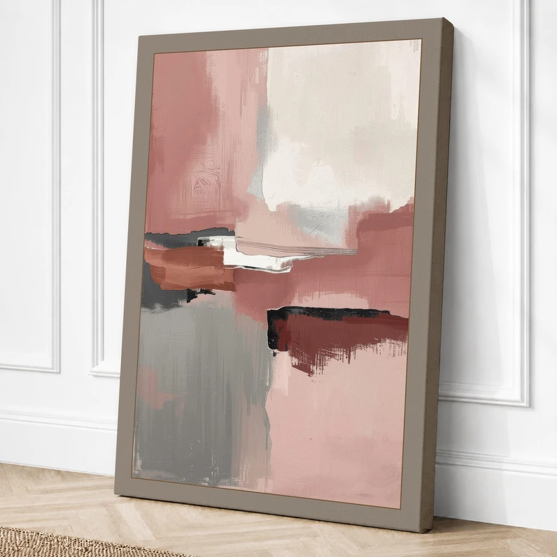 Soft Horizons Abstract Canvas Wall Art Print 36x24 Inch