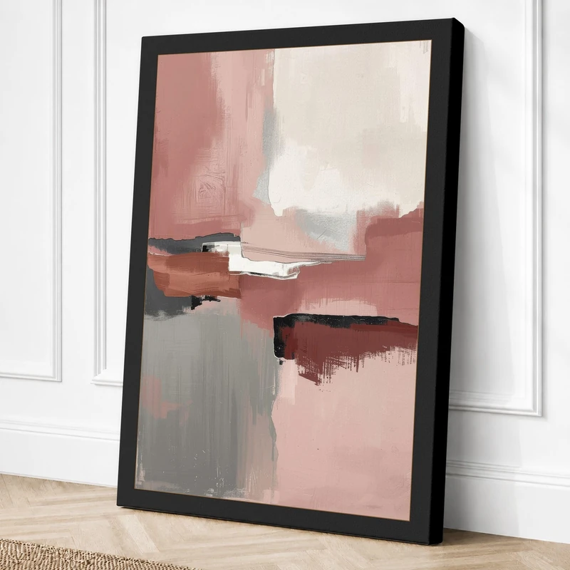 Soft Horizons Abstract Canvas Wall Art Print 36x24 Inch