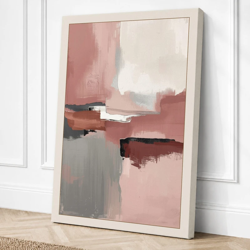 Soft Horizons Abstract Canvas Wall Art Print 36x24 Inch