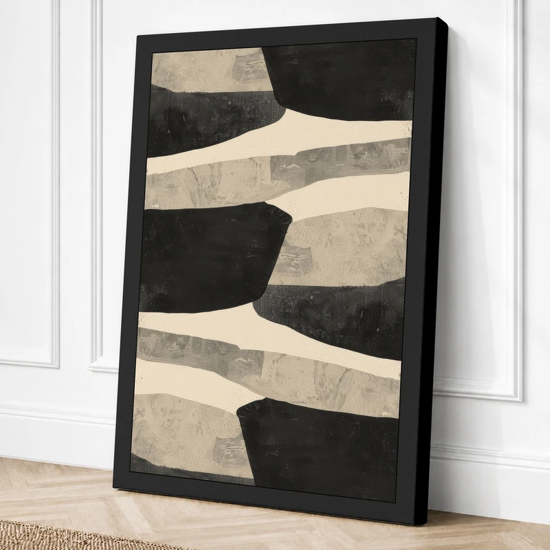 Flowing Stripes Minimalist Canvas Wall Art Print 36x24 Inch