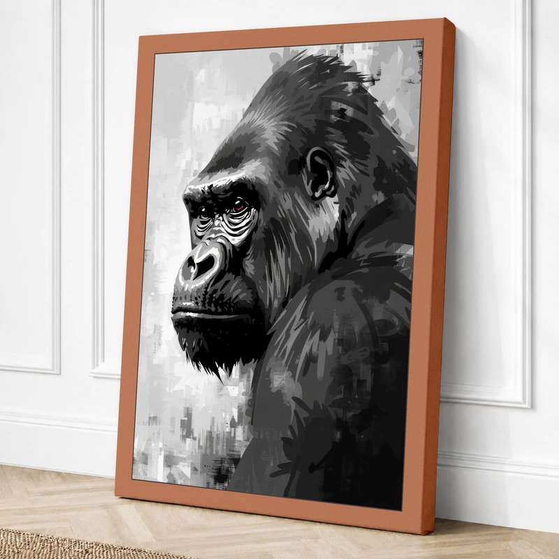 Primate Portrait Modern Canvas Wall Art Print 36x24 Inch (91 x 61 cm)