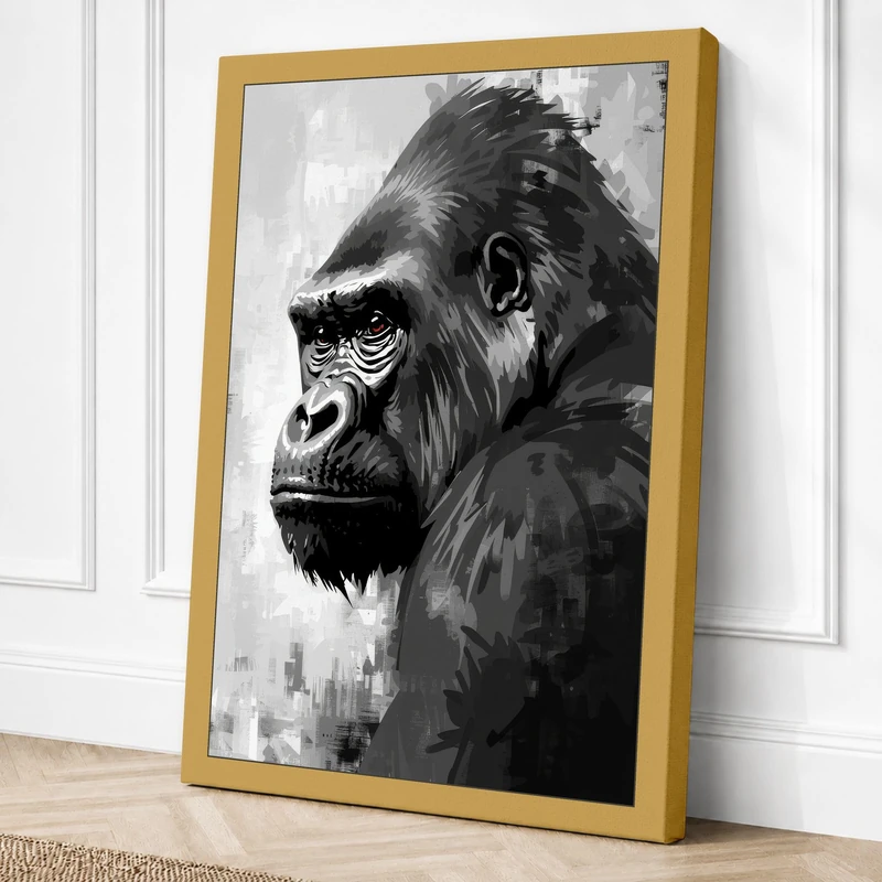 Primate Portrait Canvas Wall Art Print 36x24 Inch