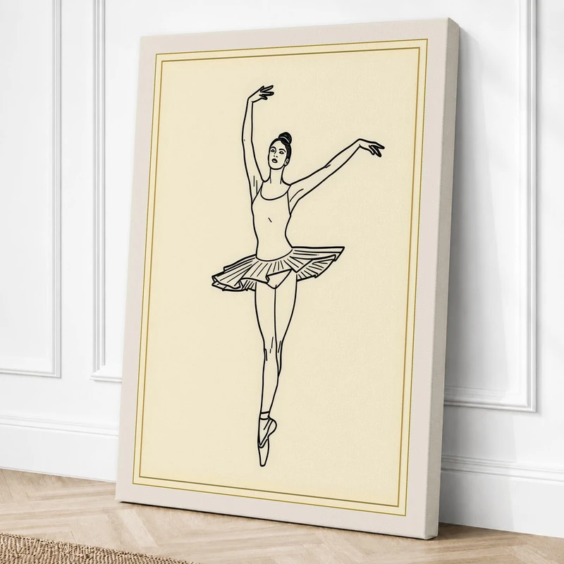 Ballet Dancer En Pointe Canvas Wall Art Print 36x24 Inch