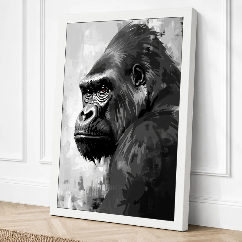 Primate Portrait Modern Canvas Wall Art Print 36x24 Inch (91 x 61 cm)