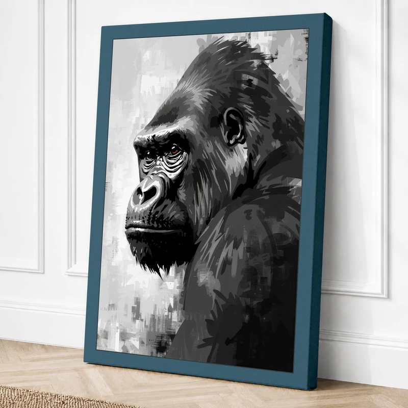 Primate Portrait Modern Canvas Wall Art Print 36x24 Inch (91 x 61 cm)