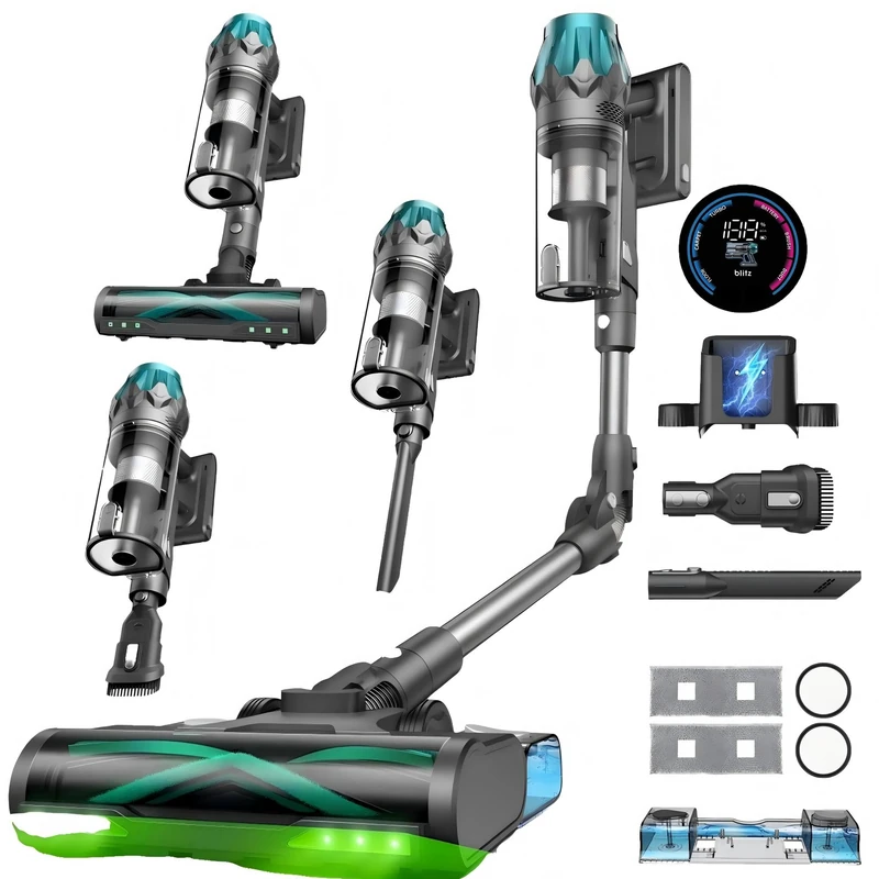 Vexilar Cordless Vacuum Cleaner with Mop,65KPA/600W/60Mins,Self-Standing
