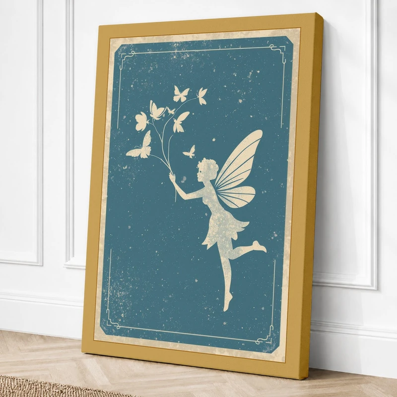 Fairy's Butterfly Dance Canvas Wall Art Print 36x24 Inch