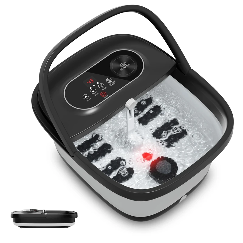 Snailax Collapsible Foot Bath with Heated Massage