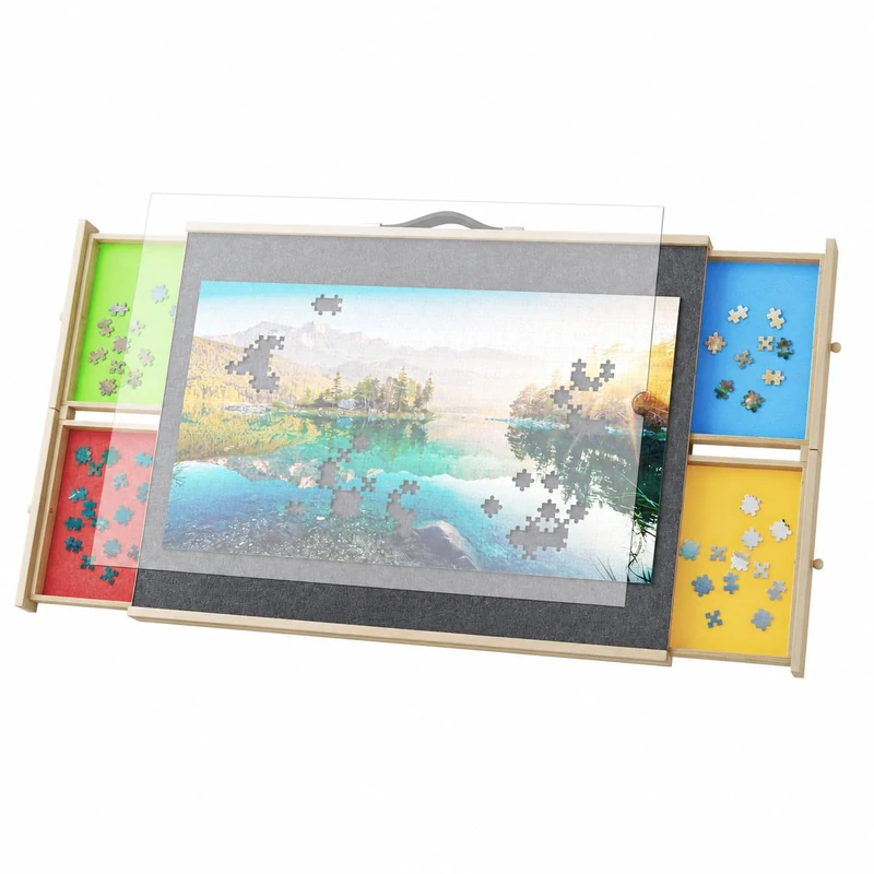 DWVO Jigsaw Puzzle Board with 4 Drawers for 1500 Pieces, 5-Angle Adjustable