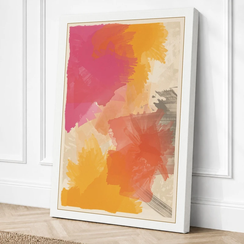 Watercolour Flow Abstract Canvas Wall Art Print 36x24 Inch