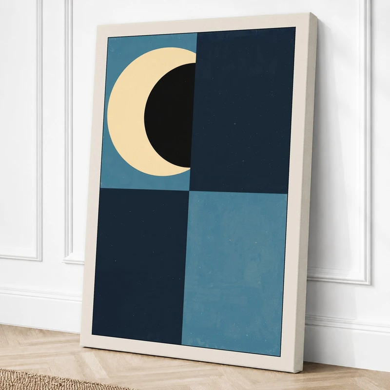 Crescent Moon Study Canvas Wall Art Print 36x24 Inch (91 x 61 cm)
