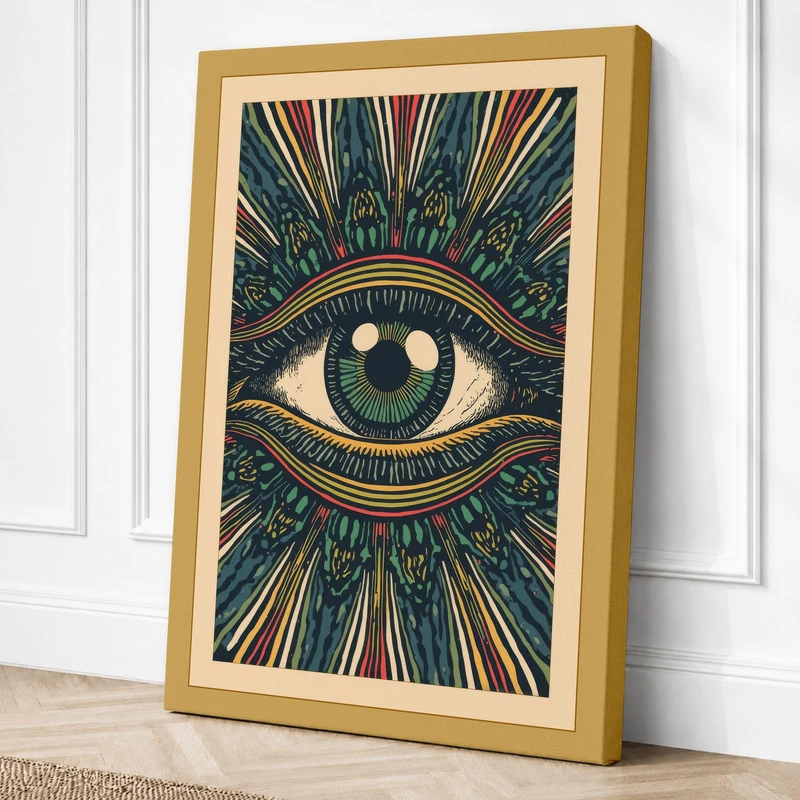 The Watchful Eye Eclectic Canvas Wall Art Print 36x24 Inch (91 x 61 cm)