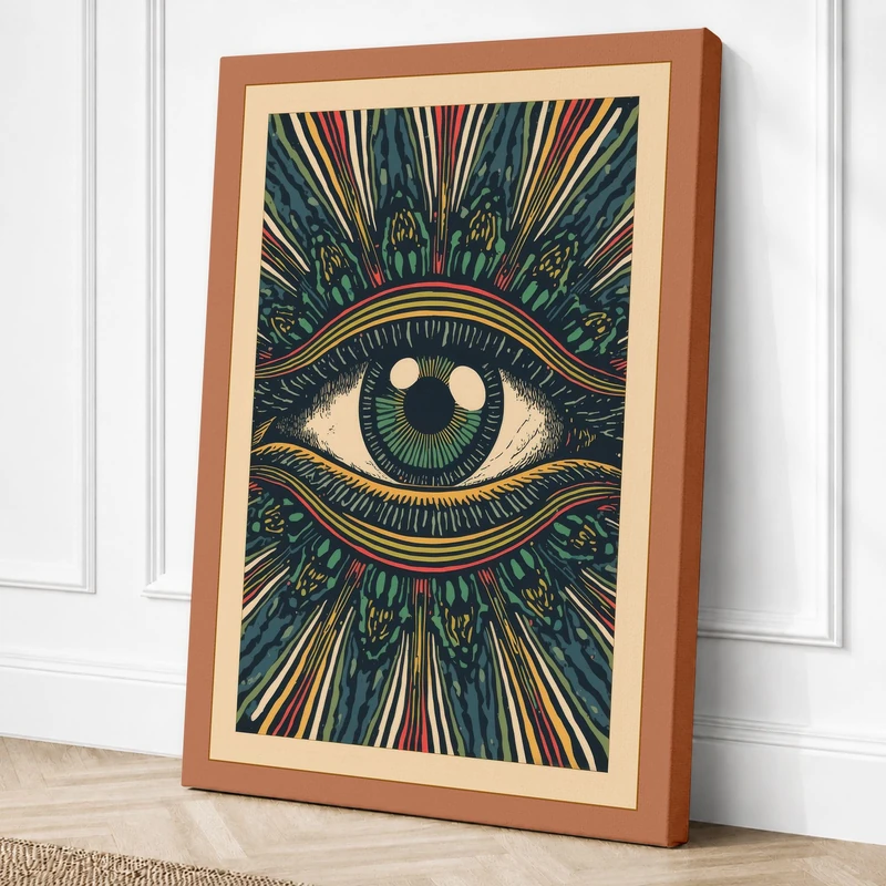 The Watchful Eye Eclectic Canvas Wall Art Print 36x24 Inch (91 x 61 cm)