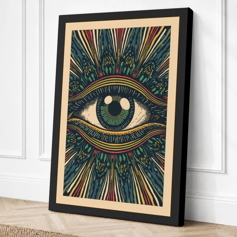 The Watchful Eye Eclectic Canvas Wall Art Print 36x24 Inch