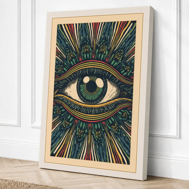 The Watchful Eye Eclectic Canvas Wall Art Print 36x24 Inch (91 x 61 cm)