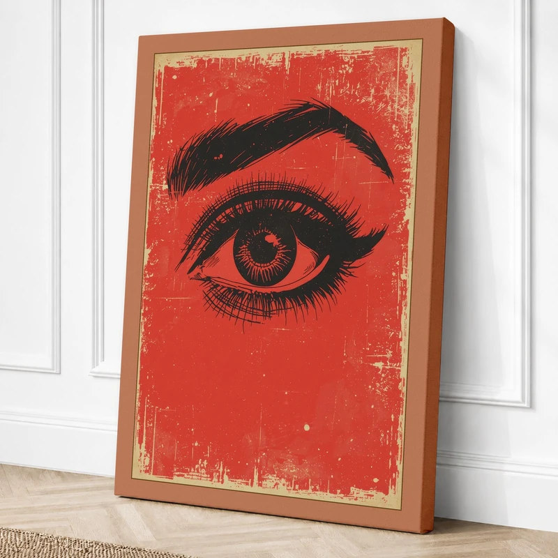 Watchful Eye Modern Canvas Wall Art Print 36x24 Inch (91 x 61 cm)