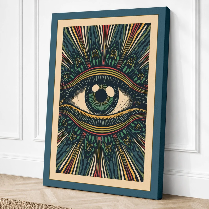The Watchful Eye Eclectic Canvas Wall Art Print 36x24 Inch (91 x 61 cm)
