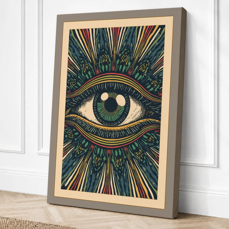 The Watchful Eye Eclectic Canvas Wall Art Print 36x24 Inch (91 x 61 cm)