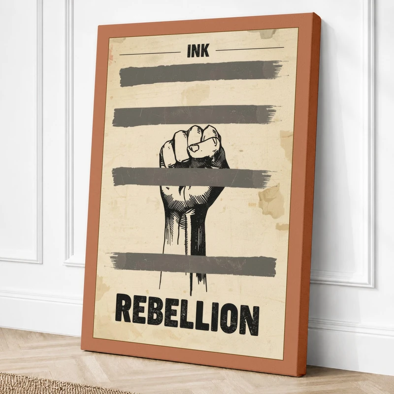 Ink Rebellion Industrial Canvas Wall Art Print 36x24 Inch