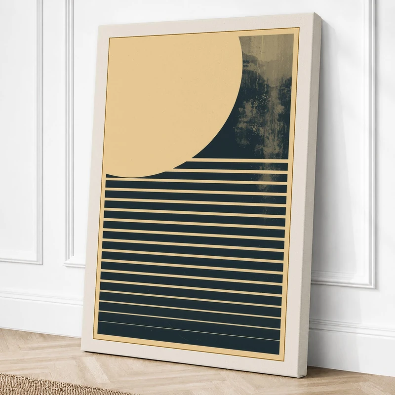 Forest in Stripes Minimalist Canvas Wall Art Print 36x24 Inch