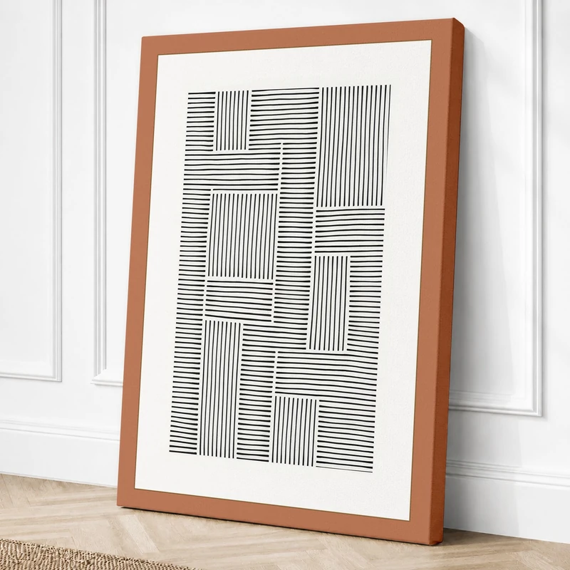 Woven Geometry Geometric Canvas Wall Art Print 36x24 Inch