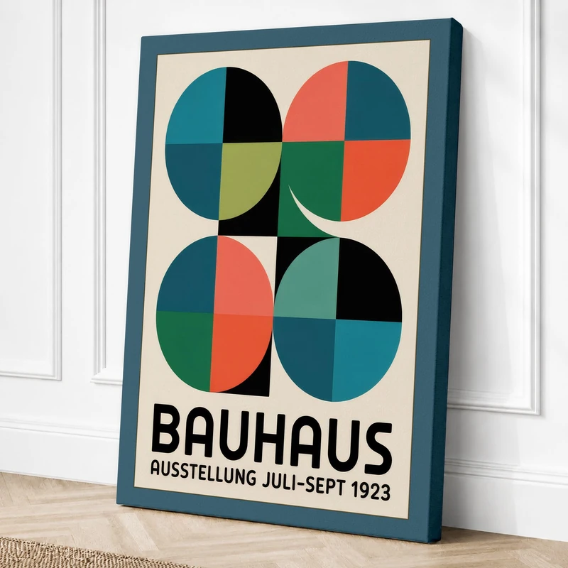 Bauhaus Exhibition Poster Canvas Wall Art Print 36x24 Inch