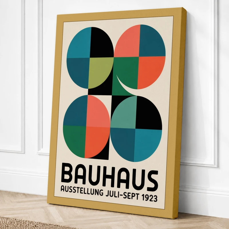 Bauhaus Exhibition Poster Canvas Wall Art Print 36x24 Inch