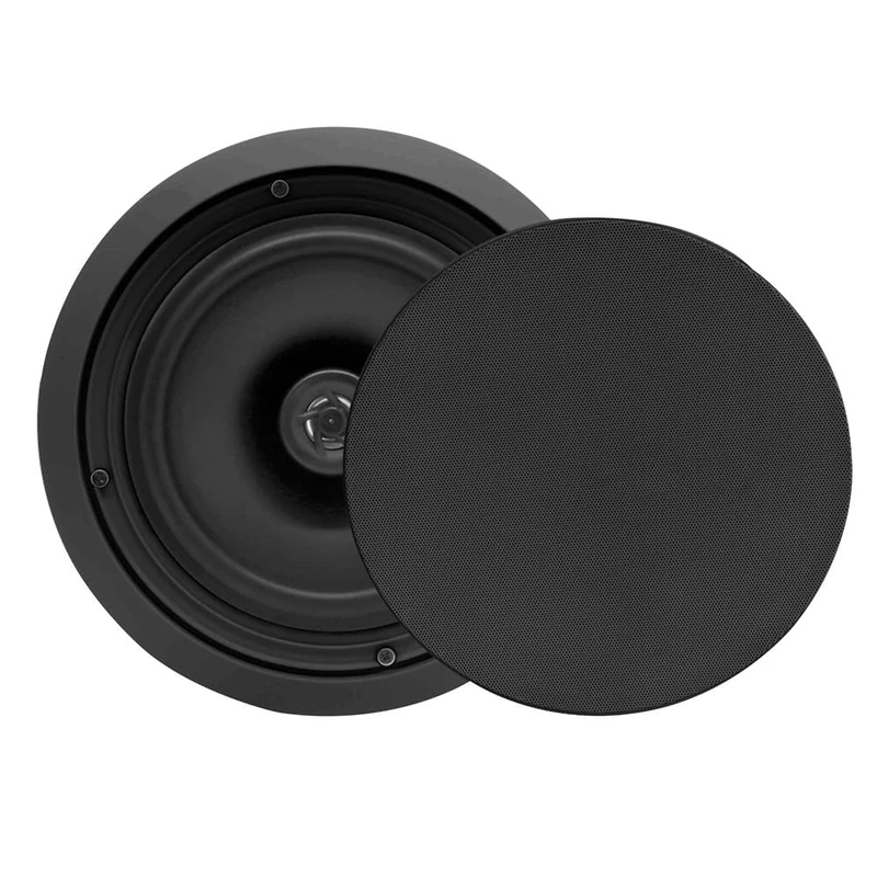 Pyle 8" Ceiling and Wall Mount Speakers - Pair of 2 Way Midbass Woofers with 1/2" Polymer Dome Tweeter, 50Hz - 20kHz Frequency Response, 250W Peak, Easy Installation