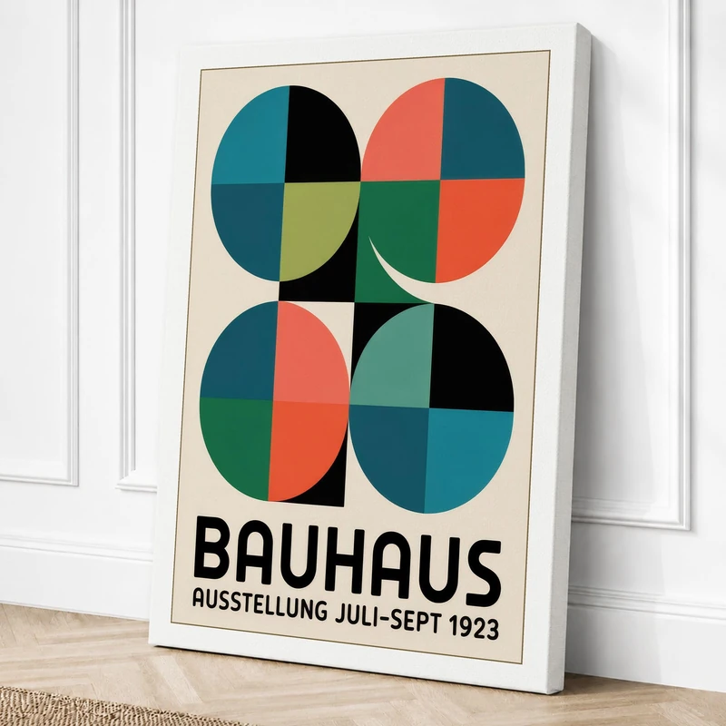 Bauhaus Exhibition Poster Canvas Wall Art Print 36x24 Inch