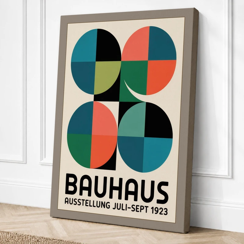 Bauhaus Exhibition Poster Canvas Wall Art Print 36x24 Inch