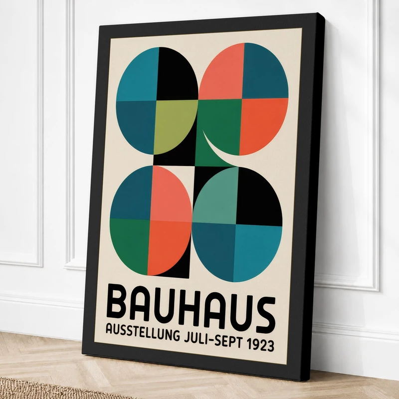Bauhaus Exhibition Poster Canvas Wall Art Print 36x24 Inch