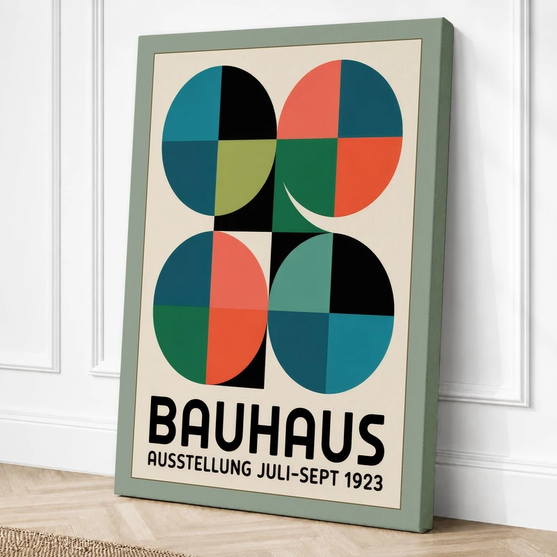 Bauhaus Exhibition Poster Canvas Wall Art Print 36x24 Inch