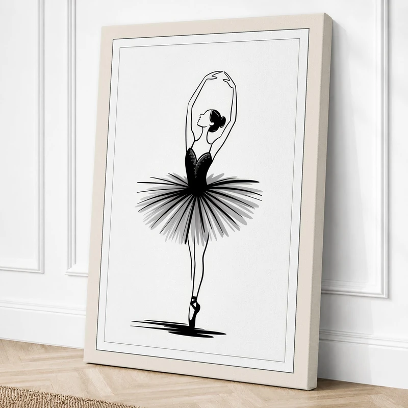 Ballet Dancer Geometric Canvas Wall Art Print 36x24 Inch