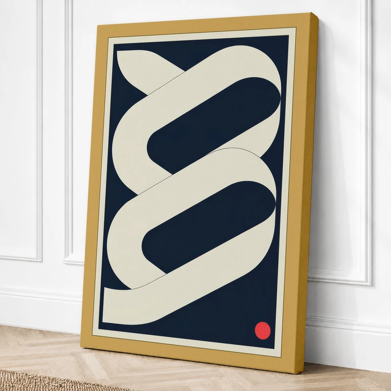 Woven Forms Geometric Canvas Wall Art Print 36x24 Inch