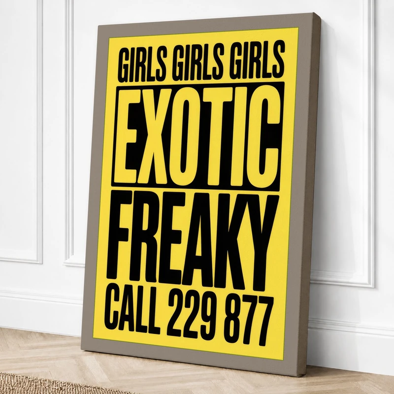 Exotic Freaky Typography Canvas Wall Art Print 36x24 Inch (91 x 61 cm)