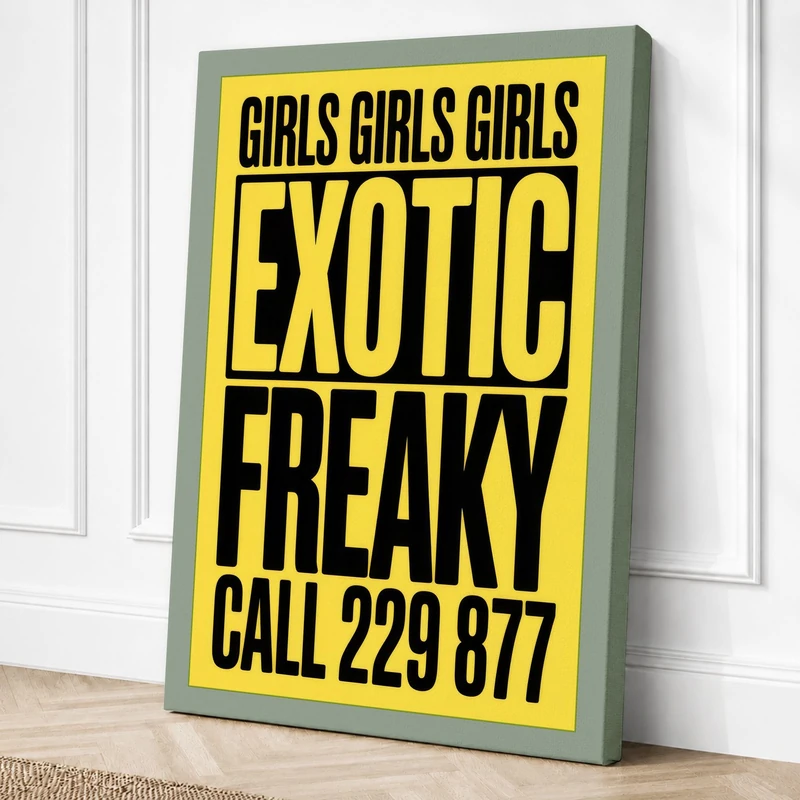 Exotic Freaky Typography Canvas Wall Art Print 36x24 Inch (91 x 61 cm)