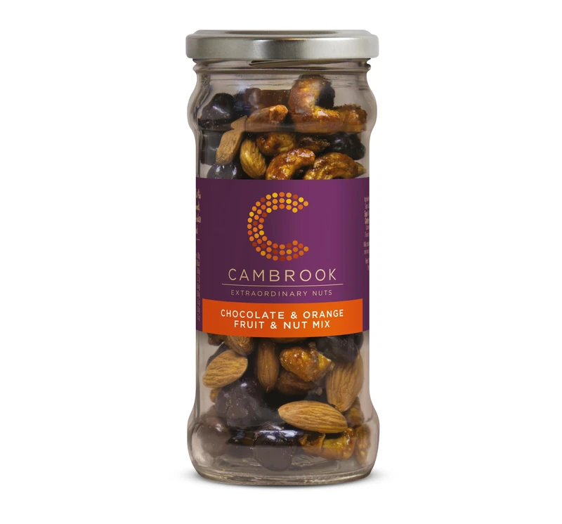 Cambrook - Chocolate and Orange Fruit and Nut Mix. 6 x 200g Jars