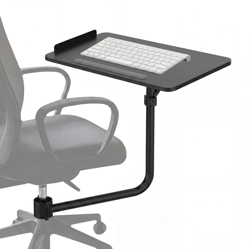 Maclean Desk Chair Keyboard Stand, Adjustable, Black