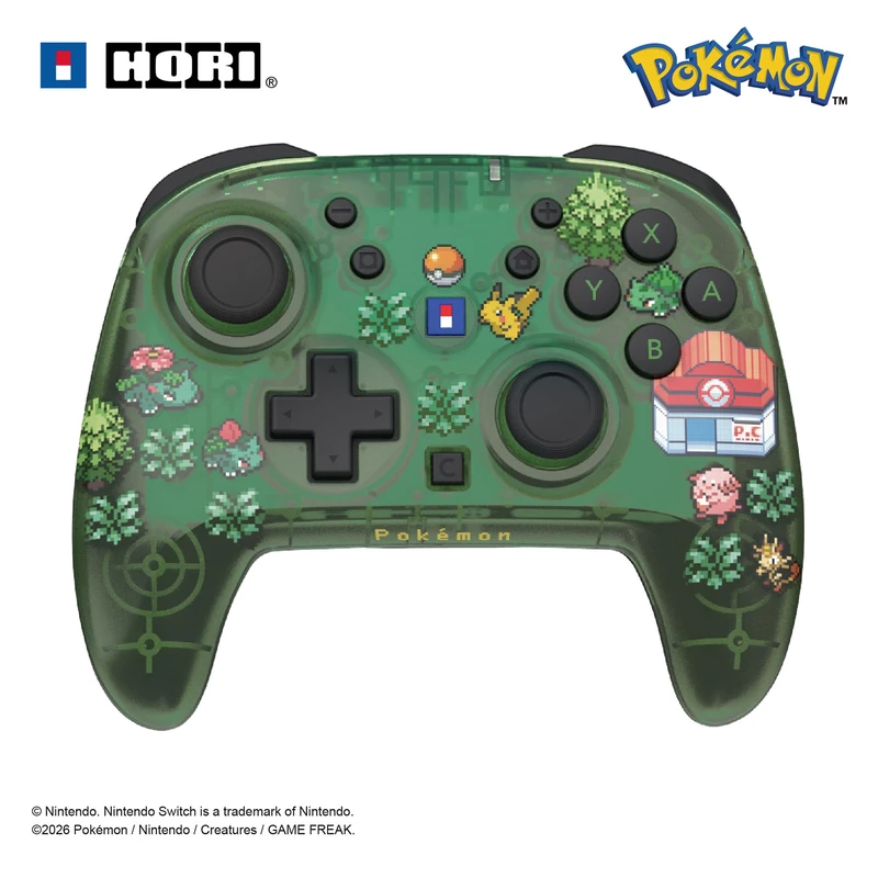 Wireless HORIPAD Turbo for Nintendo Switch 2 (Pokémon Pixel Green) Rechargeable Controller