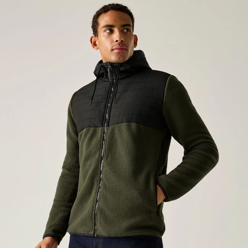 Regatta Mens Frankie Borg Hybrid Fleece Jacket Full Zip Anti-Pill Warm Top