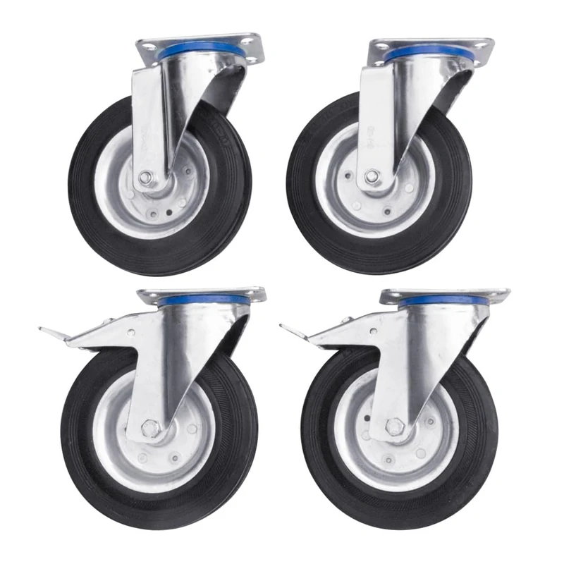Remundi Vulcano Castor Set 4 x 150mm, Black/Silver