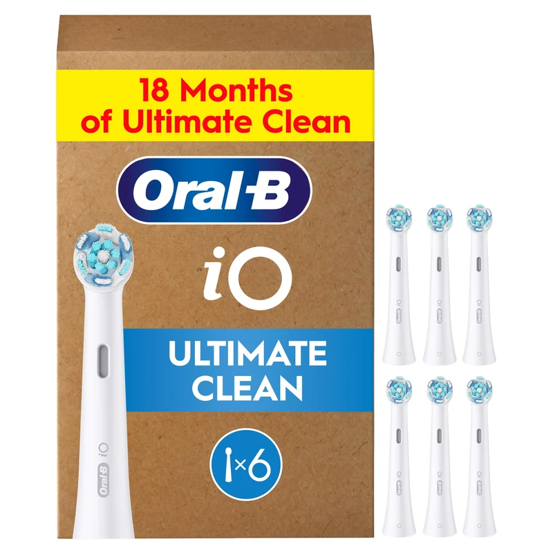 Oral-B iO Ultimate Clean, Original Replacement Round Brush Heads, 6
