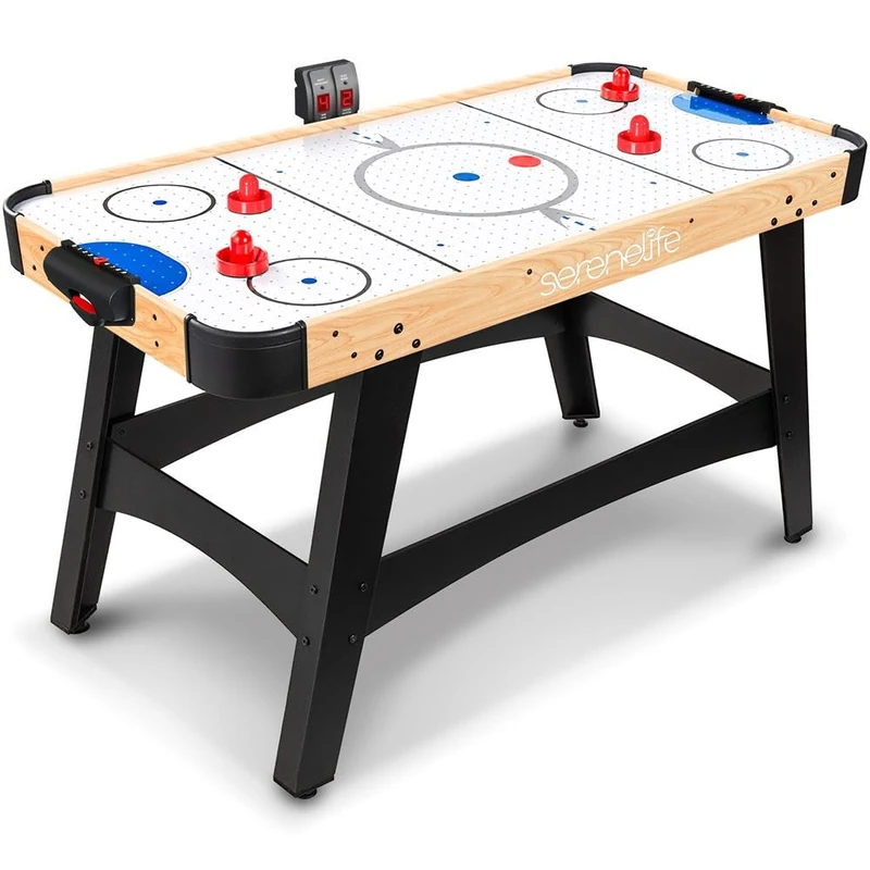 SereneLife 58" Air Hockey Game Table with 2x Stronger Motor, Digital LED Scoreboard, Puck Dispenser & Complete Accessories