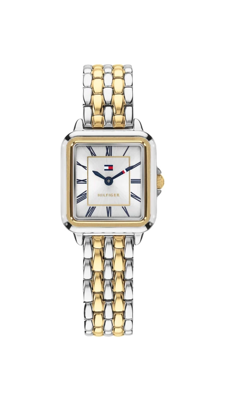 Tommy Hilfiger Analog Quartz Watch for Women Mia Collection with Two Toned Steel Bracelet - 1782915