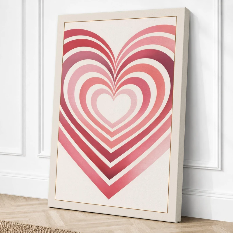 Hearts in Passage Minimalist Canvas Wall Art Print 36x24 Inch